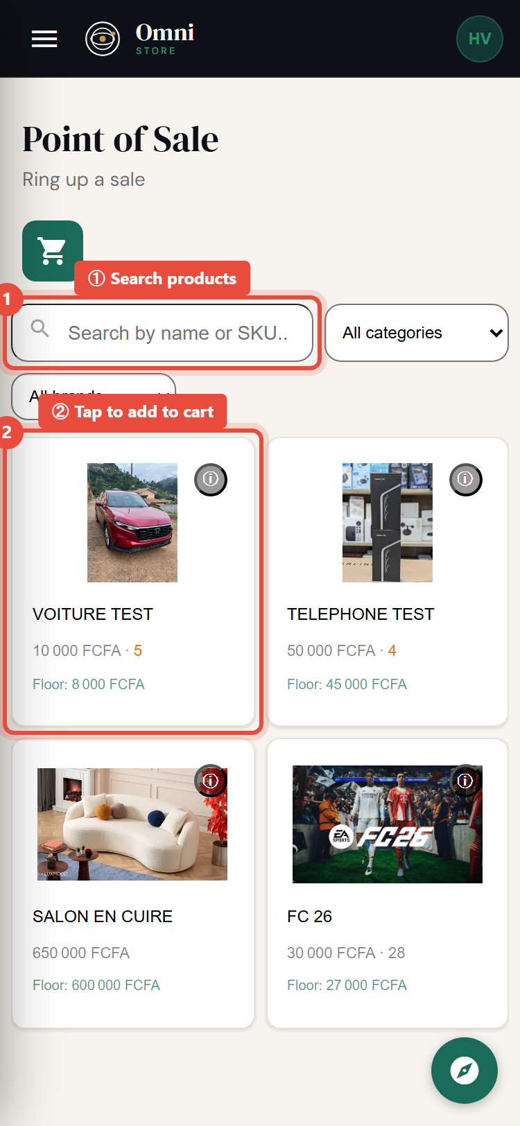 Steps 1–2 - mobile